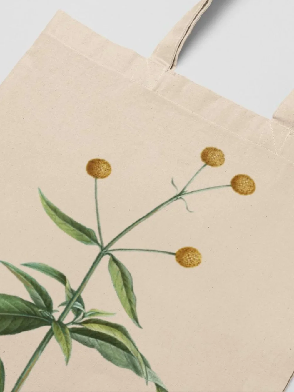 Orange Ball Buddleja Vintage Floral Print Graphic Canvas Tote Bag